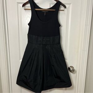 BCBGMaxAzria Black Tank Pleated Taffeta Tulle Dress Size 4 Elegant Preppy event